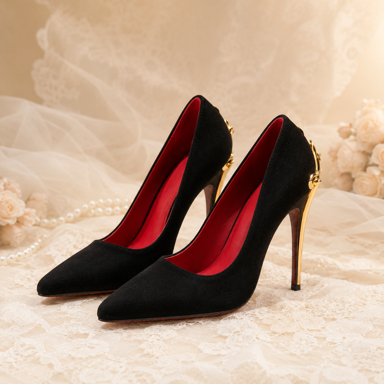 Thorn Princess | Dagger-Hilt Suede Stilettos