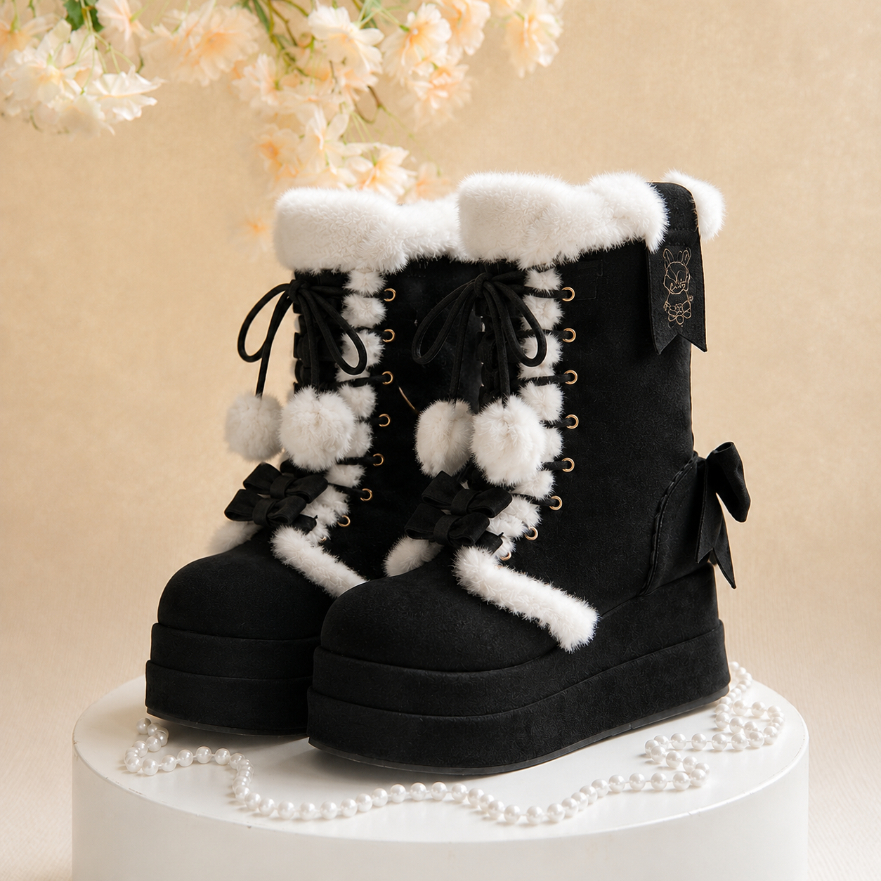 Snow Bunny | Chunky Platform Fur-Trimmed Winter Boots