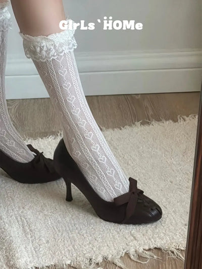Victorian Muse | Lace-up Bow Stiletto Pumps