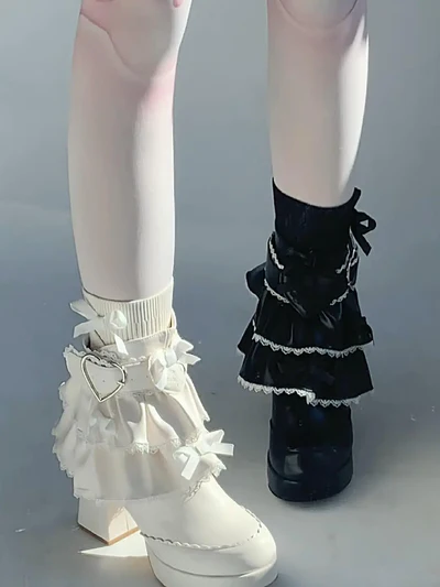 Dollhouse Princess | Ruffle Collar Lace-Up Booties