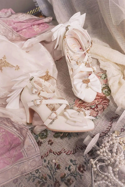 Royal Tea Party | Pearl Chain Cross-Strap Heels