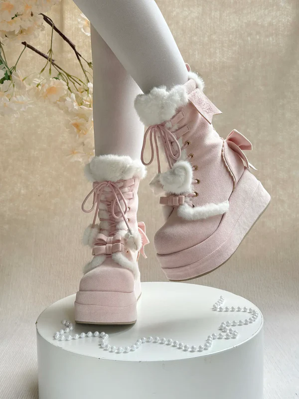 Snow Bunny | Chunky Platform Fur-Trimmed Winter Boots