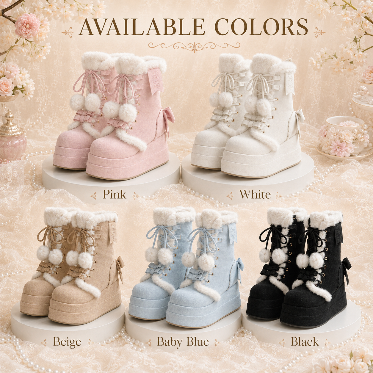Snow Bunny | Chunky Platform Fur-Trimmed Winter Boots