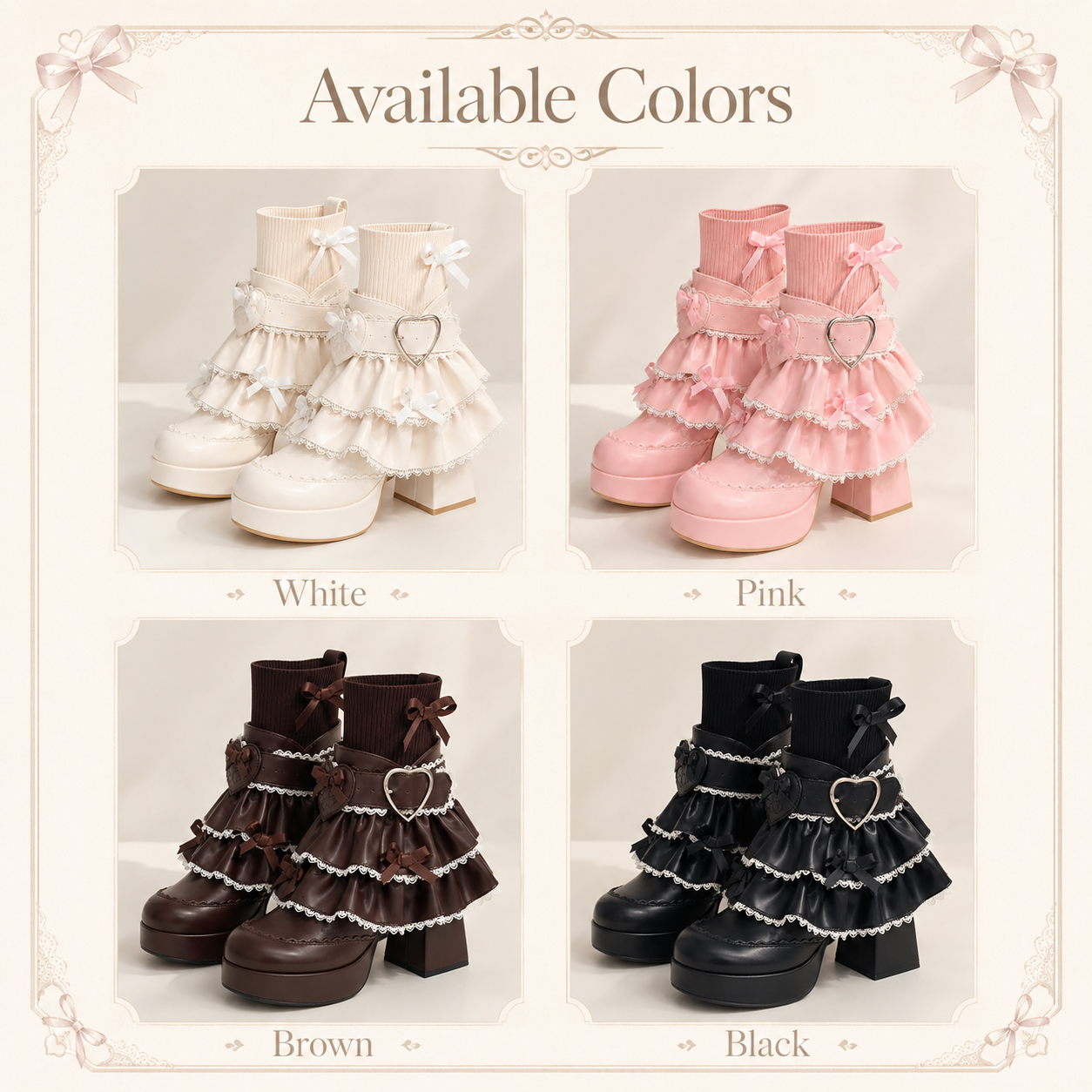 Dollhouse Princess | Ruffle Collar Lace-Up Booties