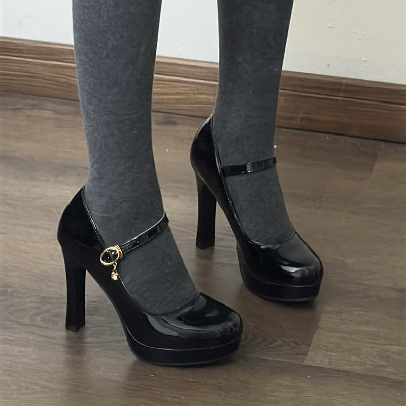 Royal Classic | Single Strap Platform Heels with Charm Buckle