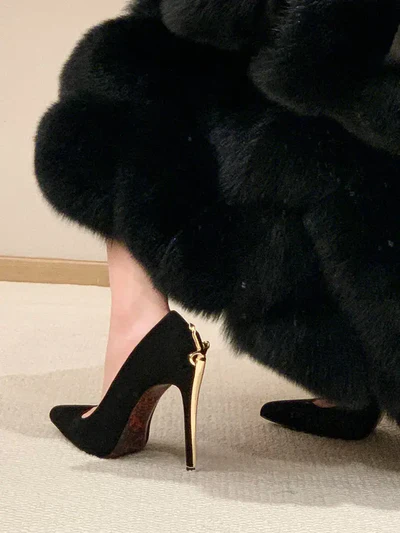 Thorn Princess | Dagger-Hilt Suede Stilettos