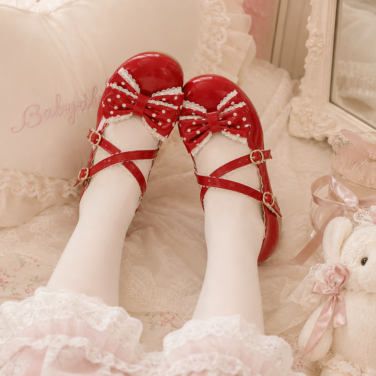 Kitty's Secret | Cat Paw Lace-Sole Mary Jane Flats