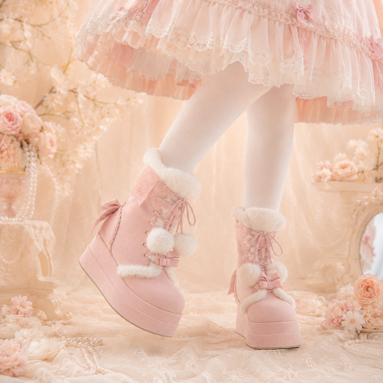 Snow Bunny | Chunky Platform Fur-Trimmed Winter Boots