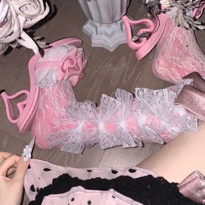 Cupid's Kiss | Heart-Heel Lace Bow Mules