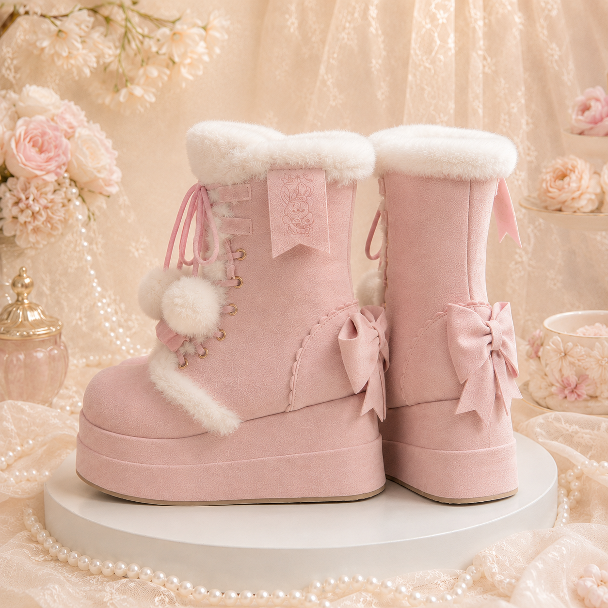 Snow Bunny | Chunky Platform Fur-Trimmed Winter Boots
