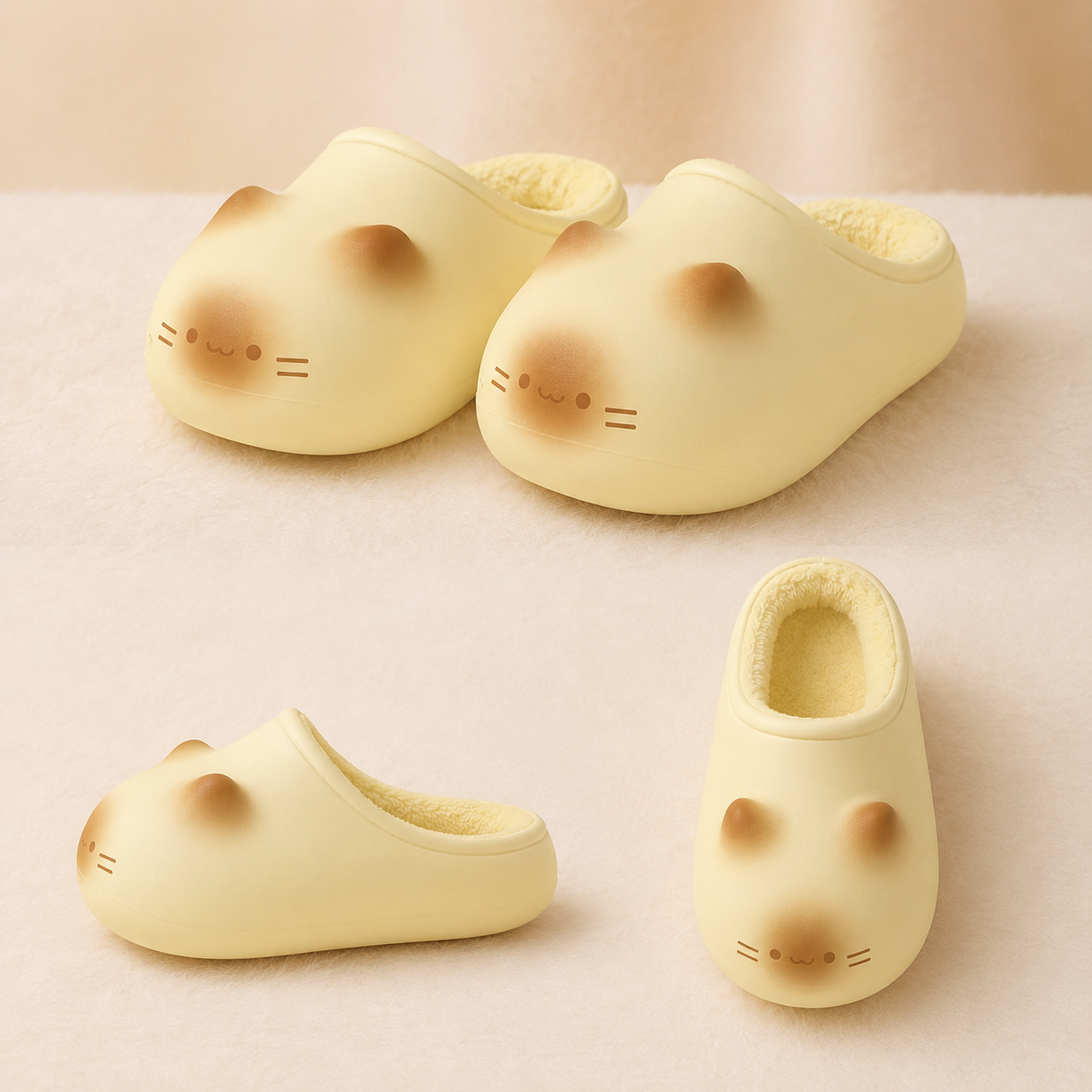 Marshmallow Meow | Fluffy 3D Cat Platform Slippers