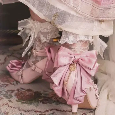 Royal Tea Party | Pearl Chain Cross-Strap Heels