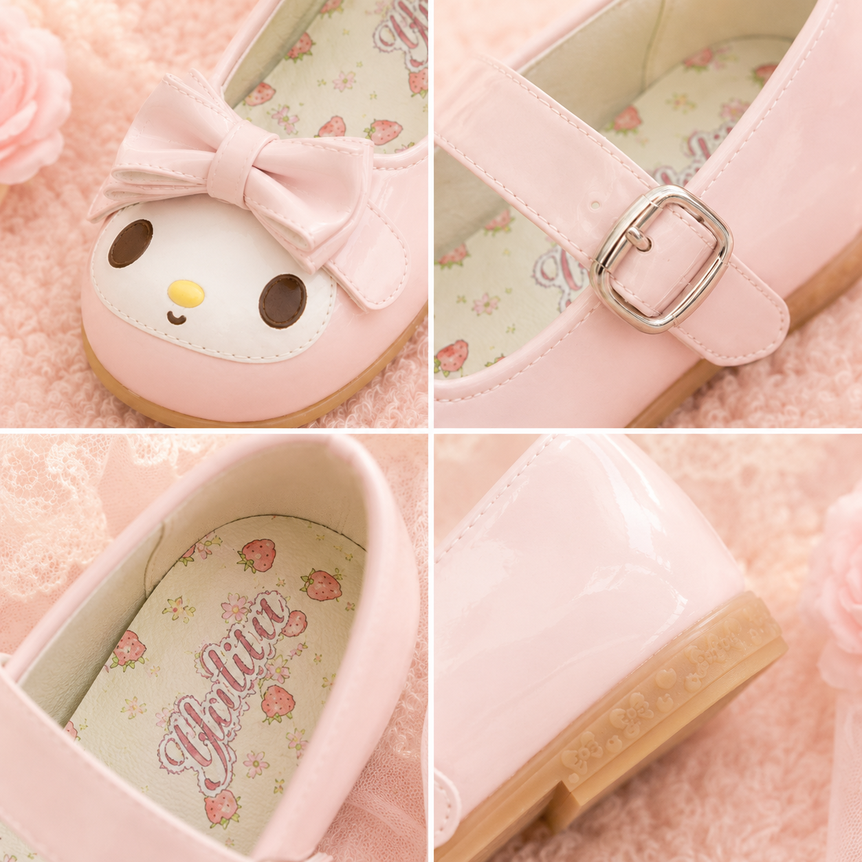 Bunny Berry | Cartoon Ribbon Bow Mary Janes