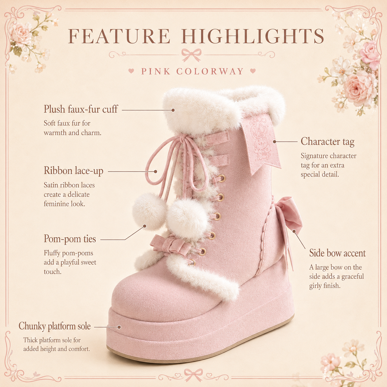 Snow Bunny | Chunky Platform Fur-Trimmed Winter Boots