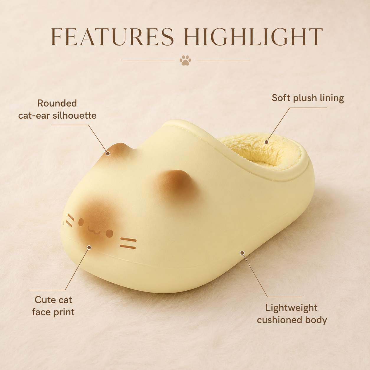 Marshmallow Meow | Fluffy 3D Cat Platform Slippers