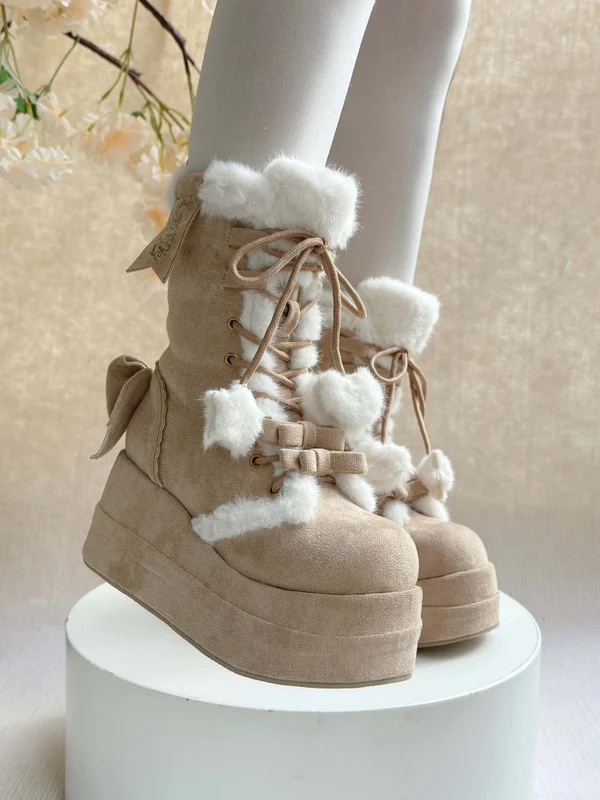 Snow Bunny | Chunky Platform Fur-Trimmed Winter Boots