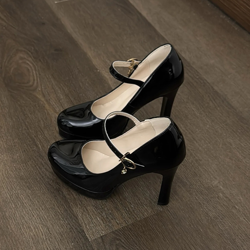 Royal Classic | Single Strap Platform Heels with Charm Buckle