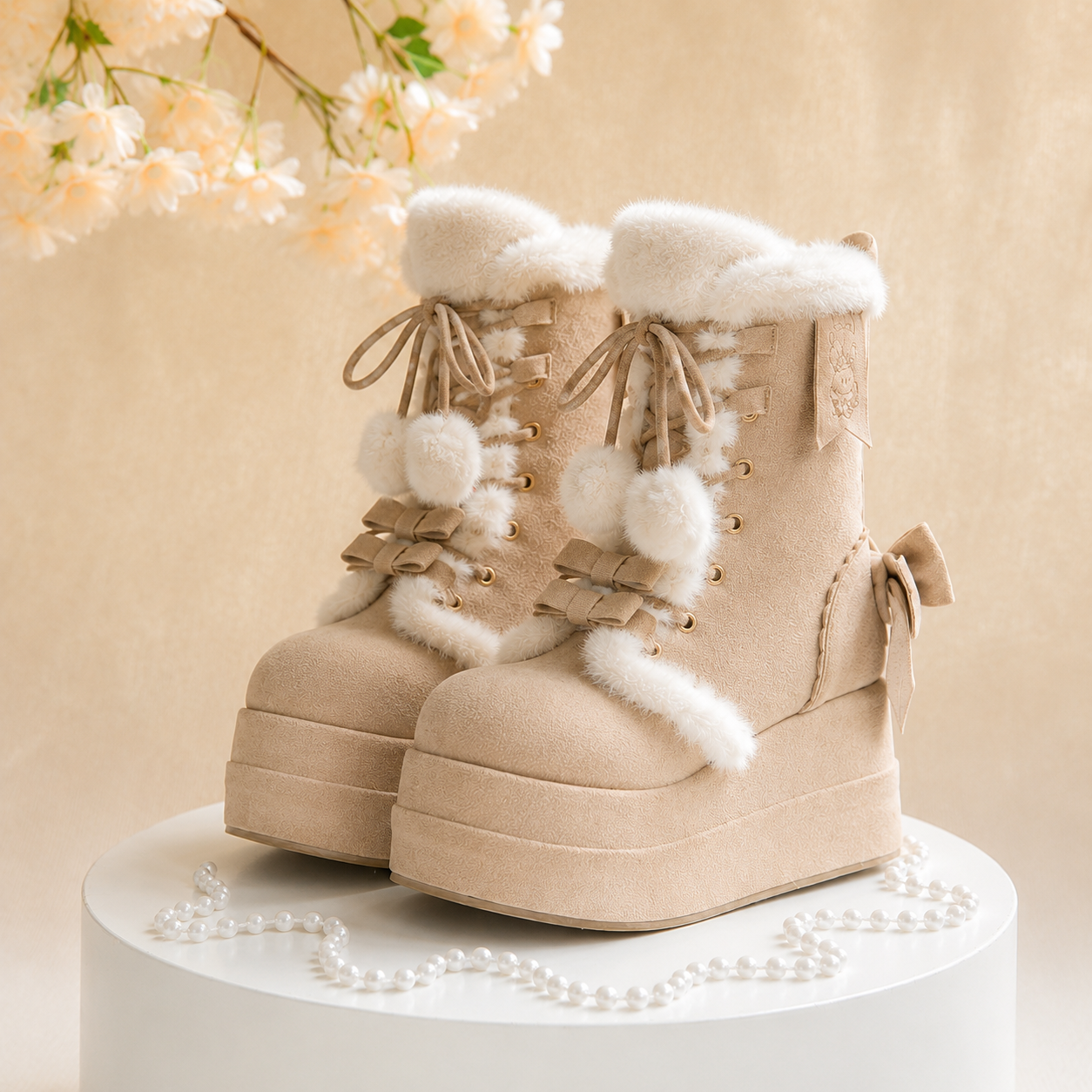 Snow Bunny | Chunky Platform Fur-Trimmed Winter Boots
