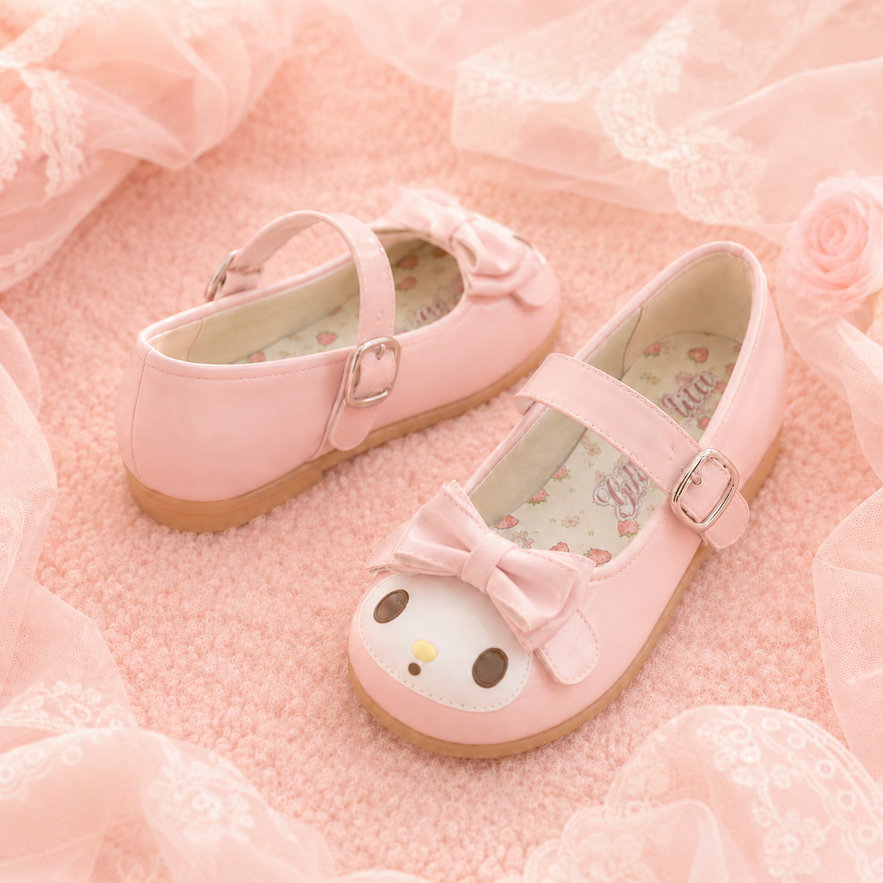 Bunny Berry | Cartoon Ribbon Bow Mary Janes