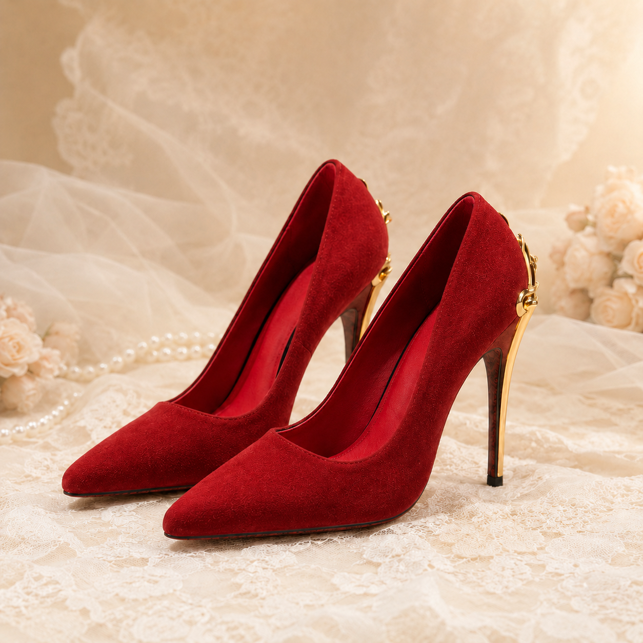 Thorn Princess | Dagger-Hilt Suede Stilettos