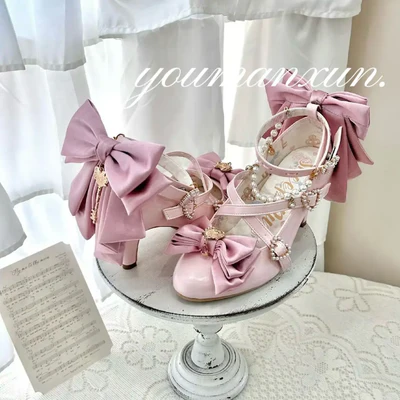 Royal Tea Party | Pearl Chain Cross-Strap Heels