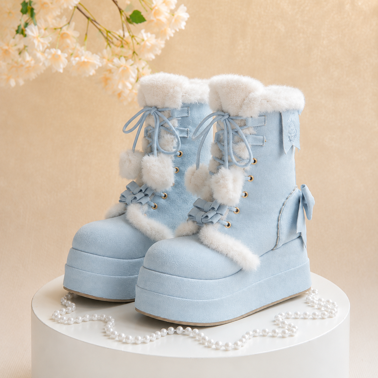 Snow Bunny | Chunky Platform Fur-Trimmed Winter Boots