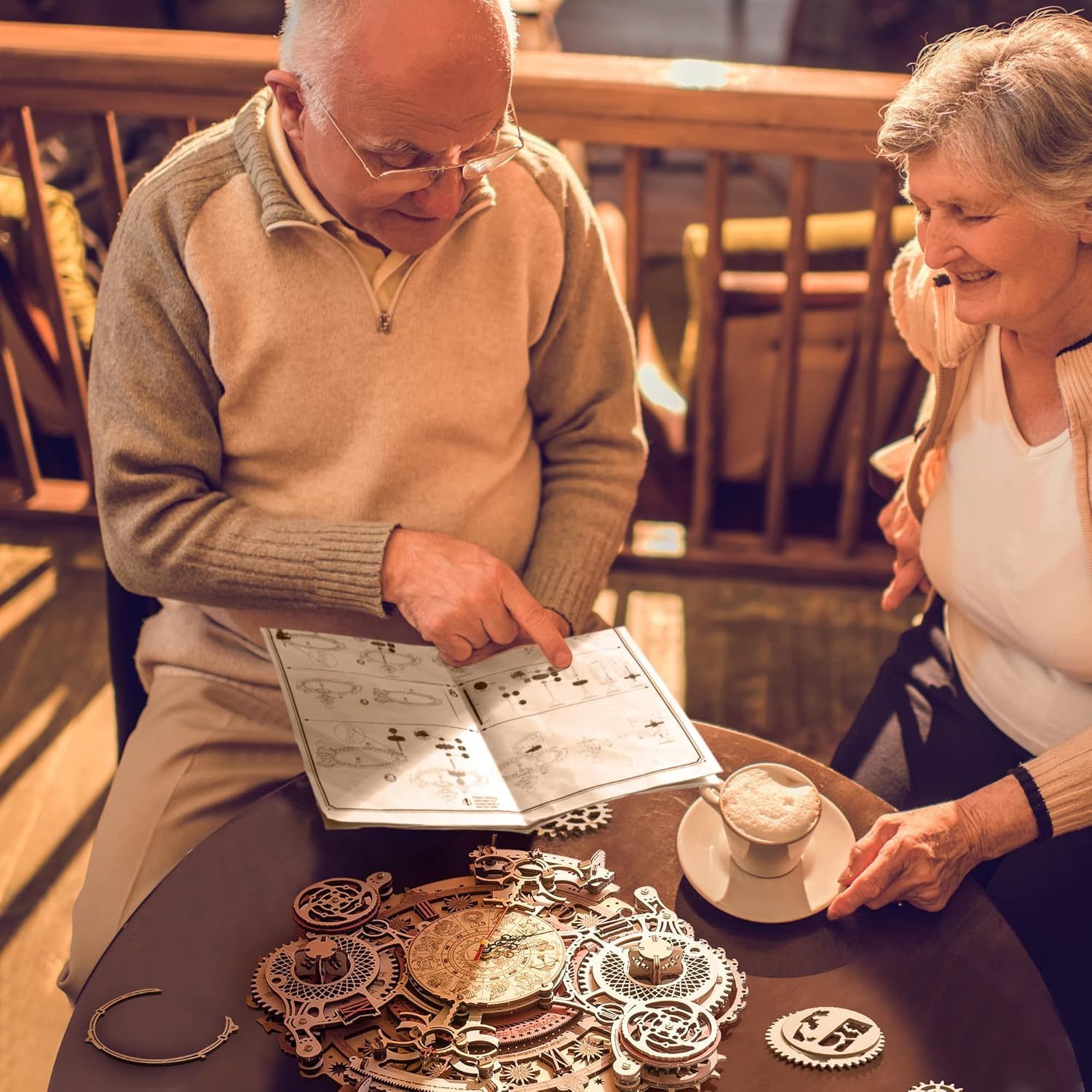 3D Wooden Puzzles for Adults, Models for Adults to Build Wooden Steampunk Clock Kit, DIY Mechanical Wall Quartz Aesthetic Room Decor Unique Gift