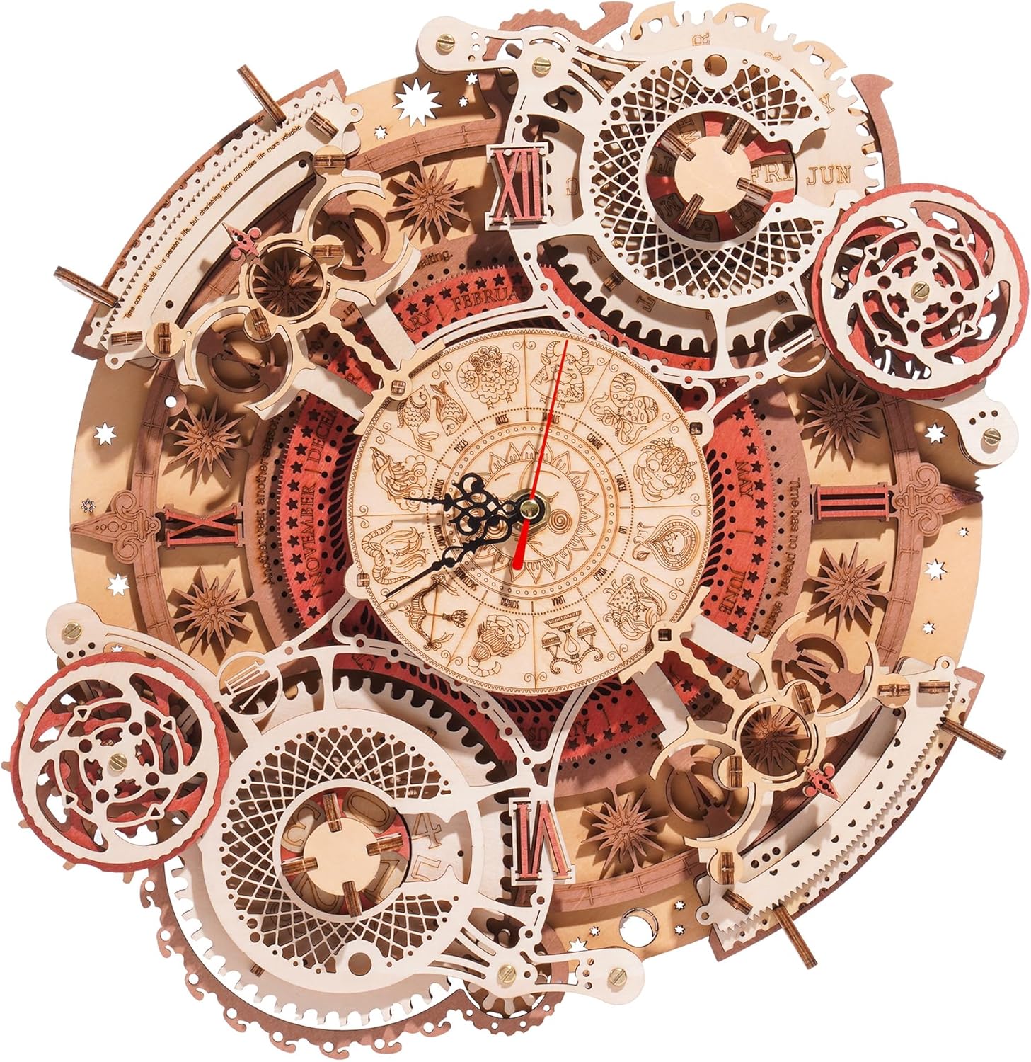 3D Wooden Puzzles for Adults, Models for Adults to Build Wooden Steampunk Clock Kit, DIY Mechanical Wall Quartz Aesthetic Room Decor Unique Gift