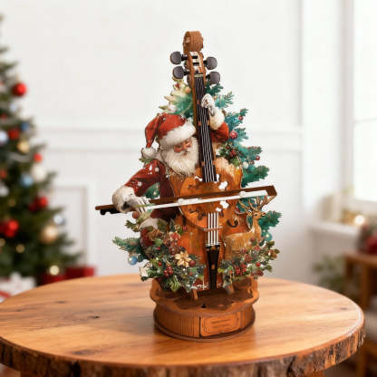 Christmas Concerto Cello 3D Wooden Music Box