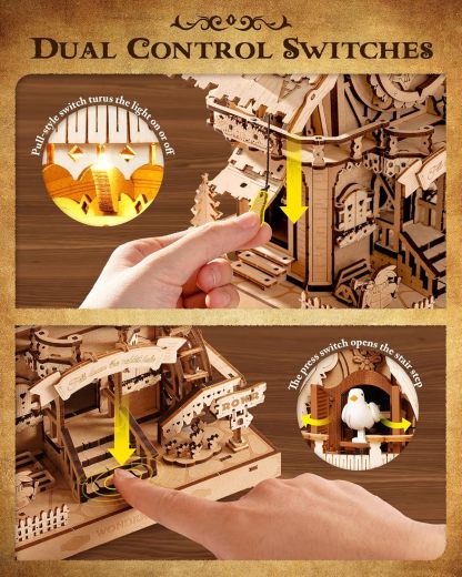 3D Wooden Puzzles for Adults,Wooden Cuckoo Clock Model kit,435 Piece 3D Puzzles,Ideal Gift for Adults and Teens