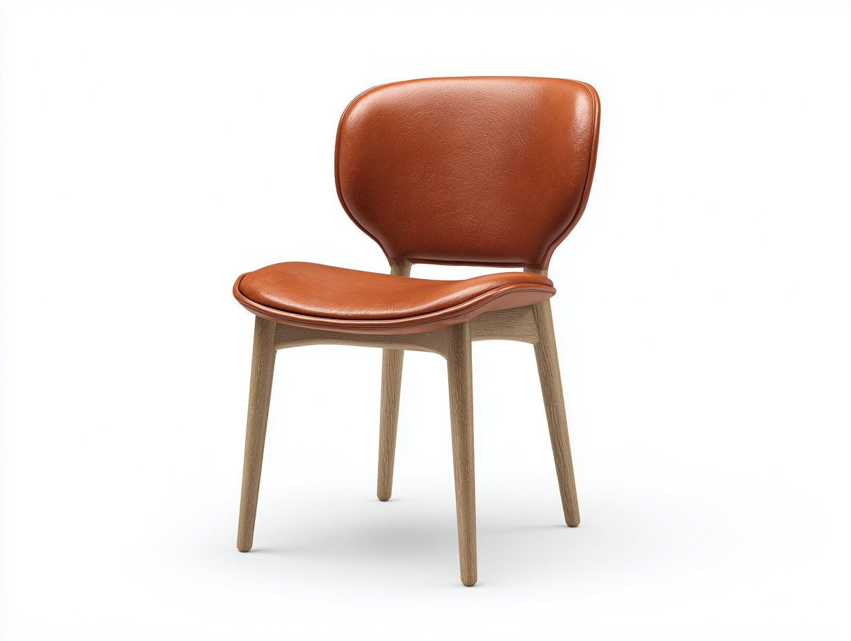 Esszimmerstühle-Leder-Holz-57x49x84-Hellbraun-Modernes Design-Cottaupbay