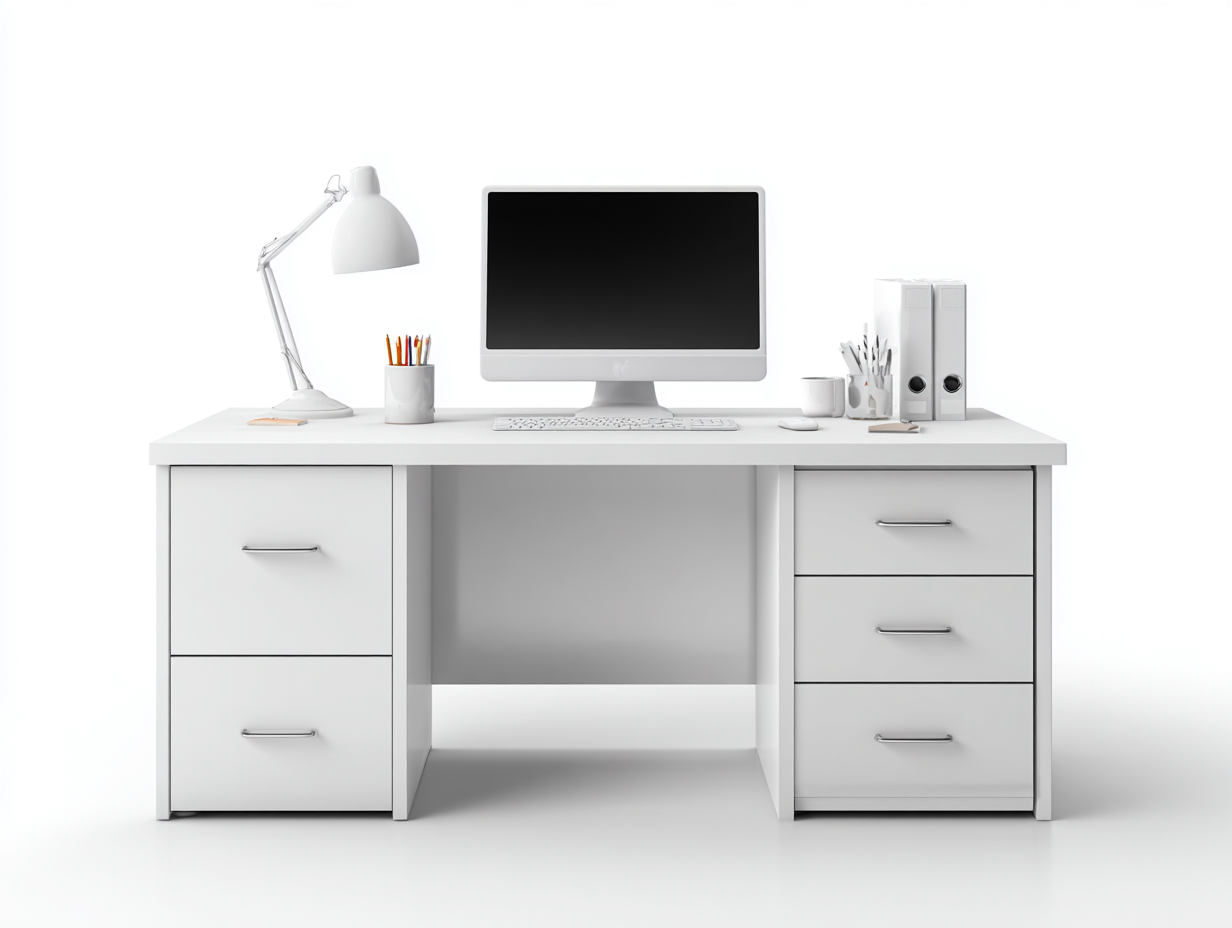 Schreibtisch-Holzwerkstoff-150x65x75 cm-Weiß-Moderner Büro Stil-Cottaupbay