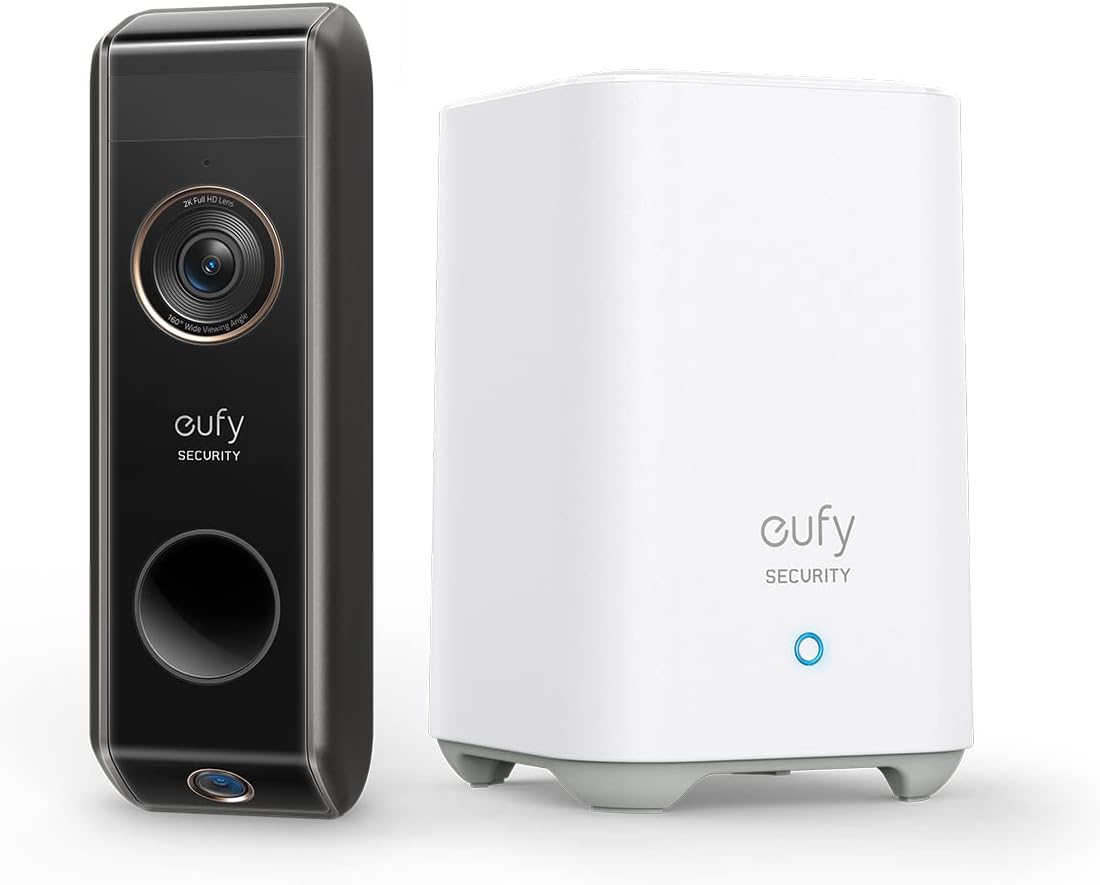 eufy Security Video Doorbell S330 Kabellose Video Türklingel mit Kamera HomeBase 2K Dual Lens Paketerkennung 16GB Speicher Nachtmodus-Cottaupbay