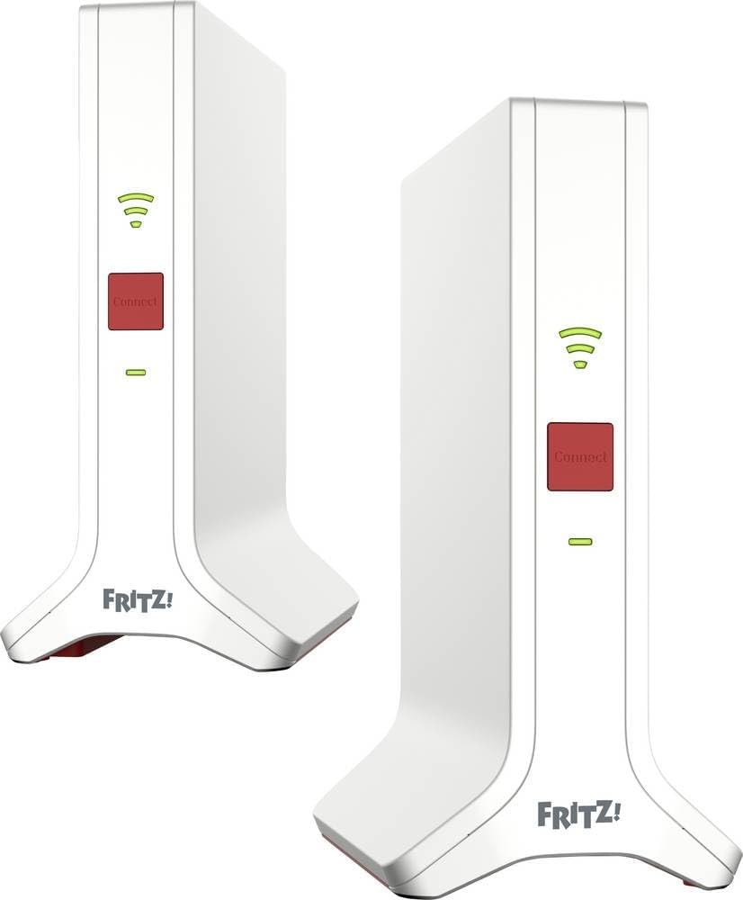 AVM Fritz Mesh Set 4200 2er Set WiFi 6 Triband Repeater 4200 MBit s WLAN Mesh für 3 bis 5 Räume Weiß-Cottaupbay
