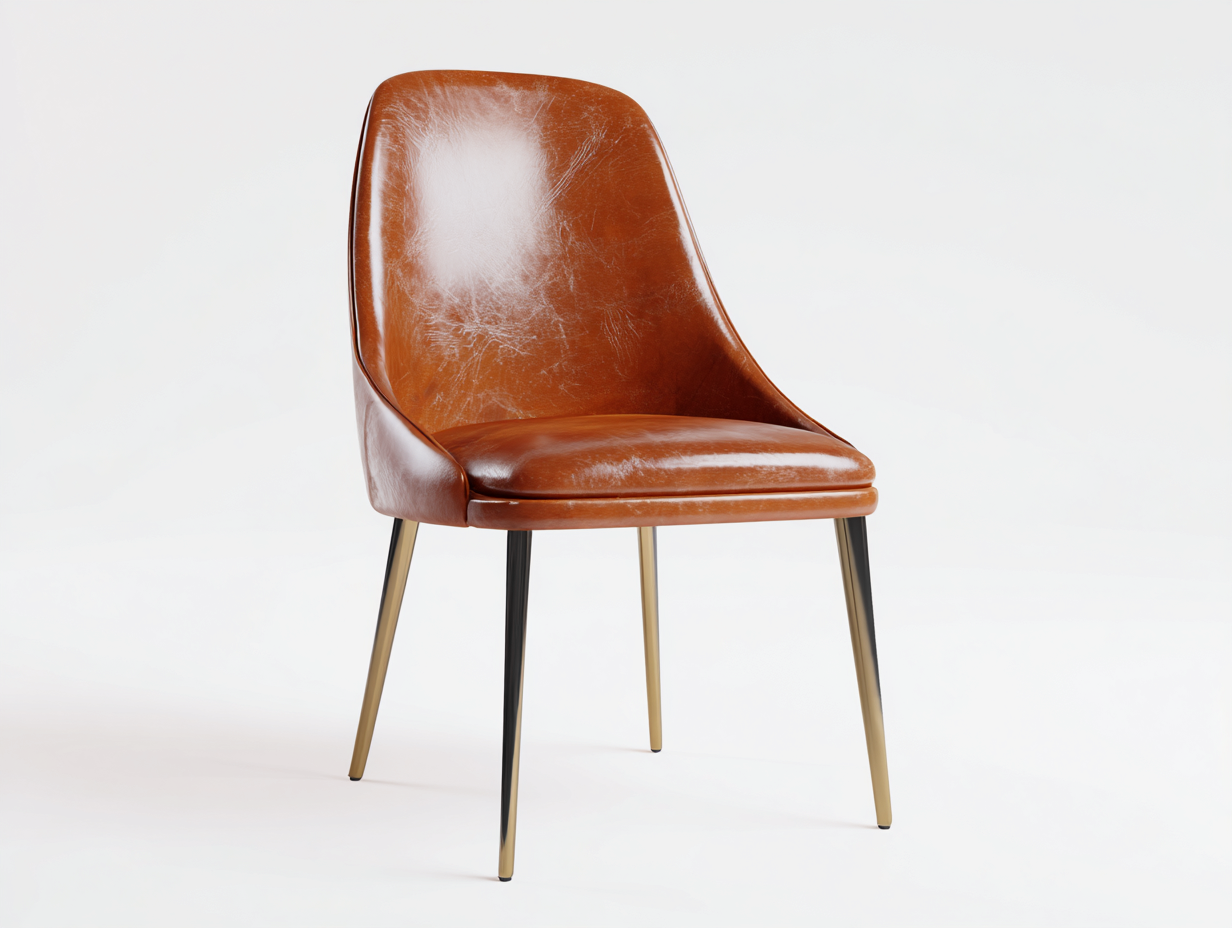 Esszimmerstühle-Leder-Metall-56x50x84-Hellbraun-Modernes Design-Cottaupbay