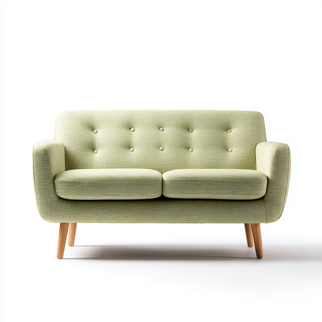 Divano lineare in tessuto 160x88x82 cm - verde chiaro - adatto al soggiorno - design moderno-Oakgohaus