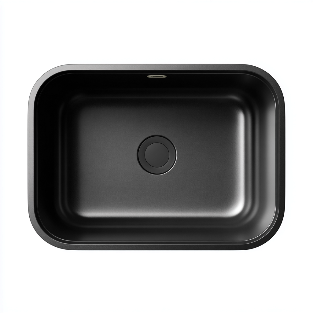Lavabo da appoggio in ceramica 60x40x15 cm - nero - design moderno-Oakgohaus