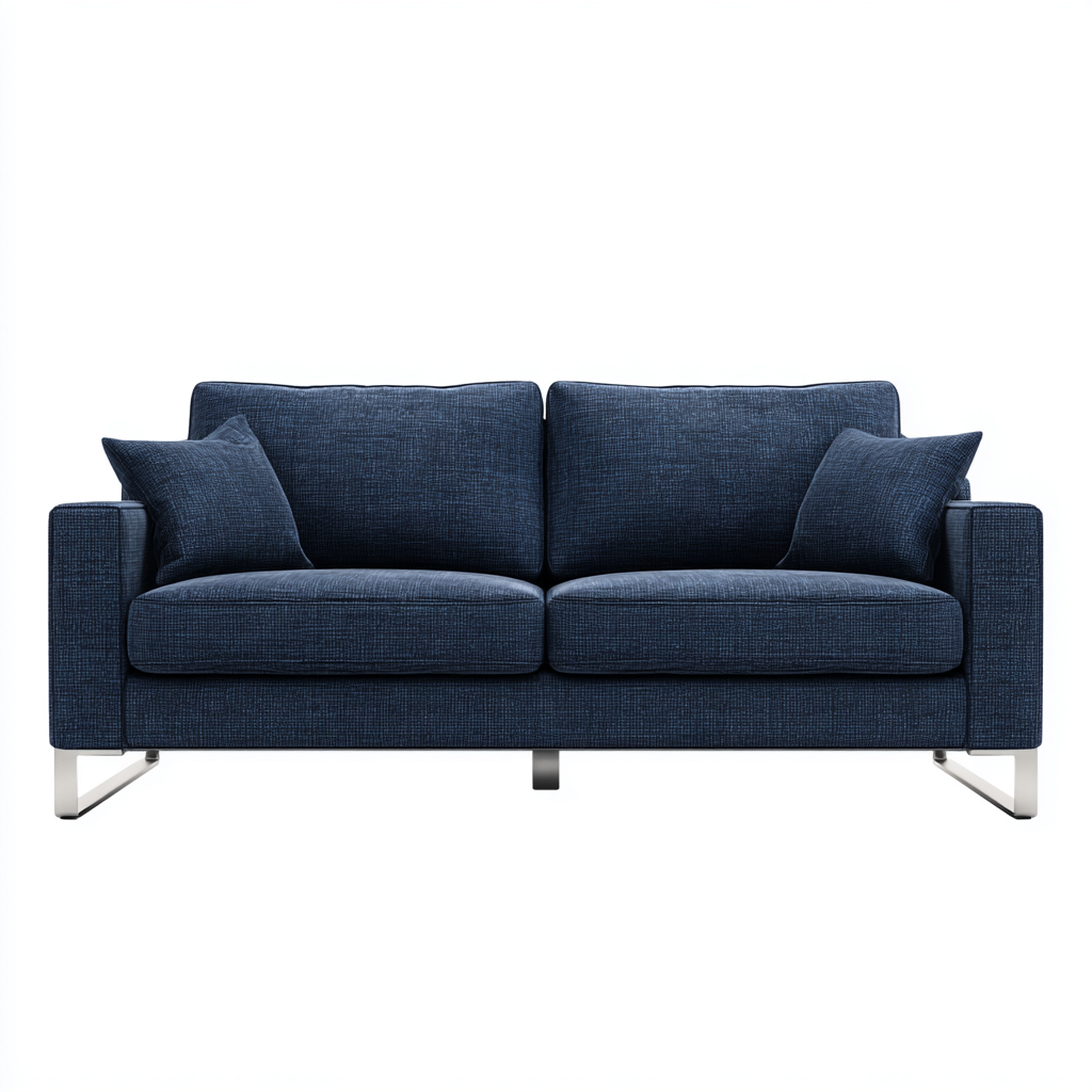 Divano lineare in tessuto 180x90x85 cm - blu scuro - adatto al soggiorno - design moderno-Oakgohaus