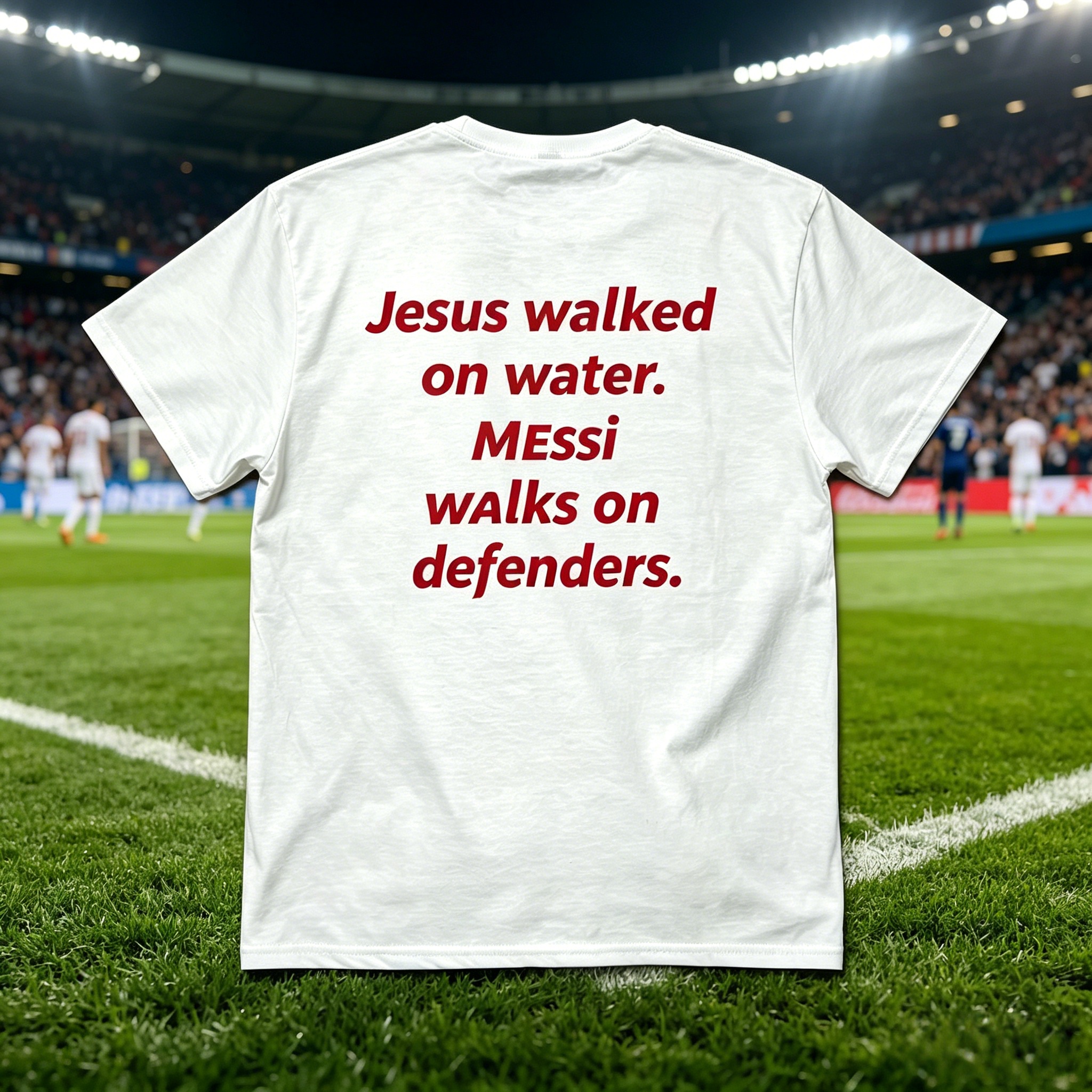 Jesus walked on water.Messi walks on defenders.