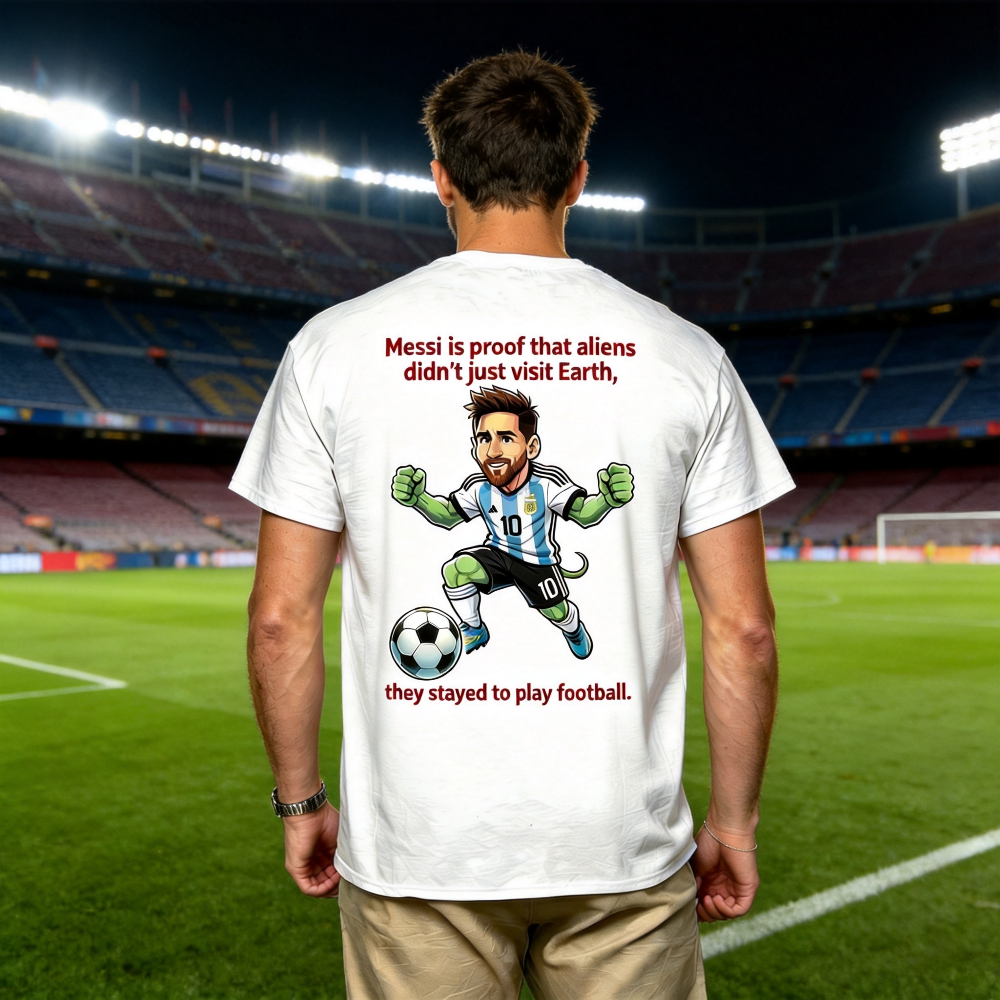 MESSI IS PROOF THAT ALIENS DIDN'T JUST VISIT EARTH, THEY STAYED TO PLAY FOOTBALL-T-Shirt