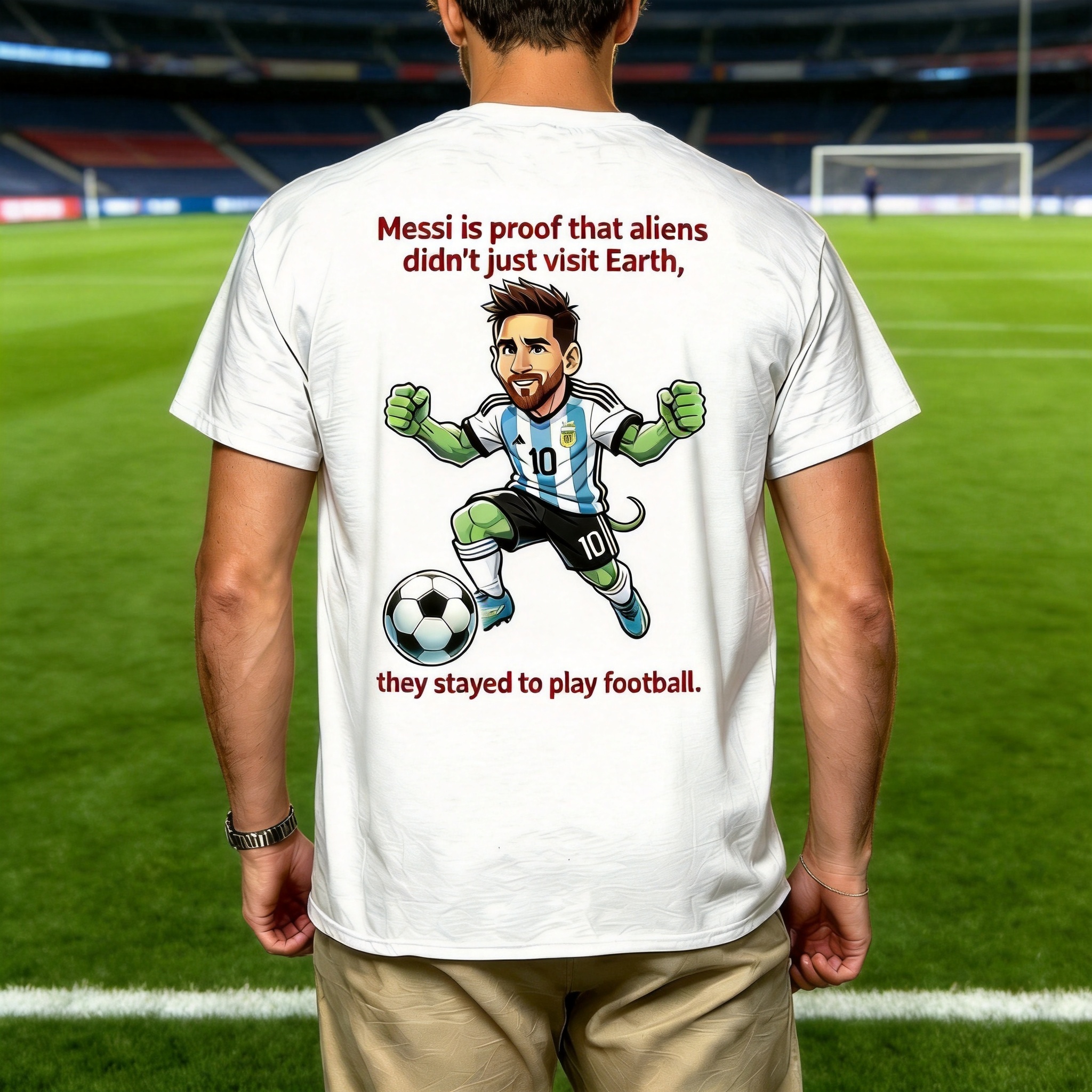 MESSI IS PROOF THAT ALIENS DIDN'T JUST VISIT EARTH, THEY STAYED TO PLAY FOOTBALL-T-Shirt