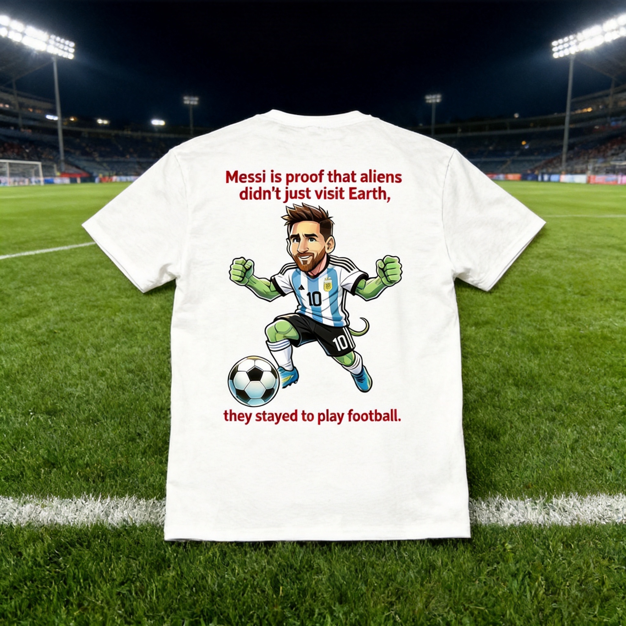 MESSI IS PROOF THAT ALIENS DIDN'T JUST VISIT EARTH, THEY STAYED TO PLAY FOOTBALL-T-Shirt