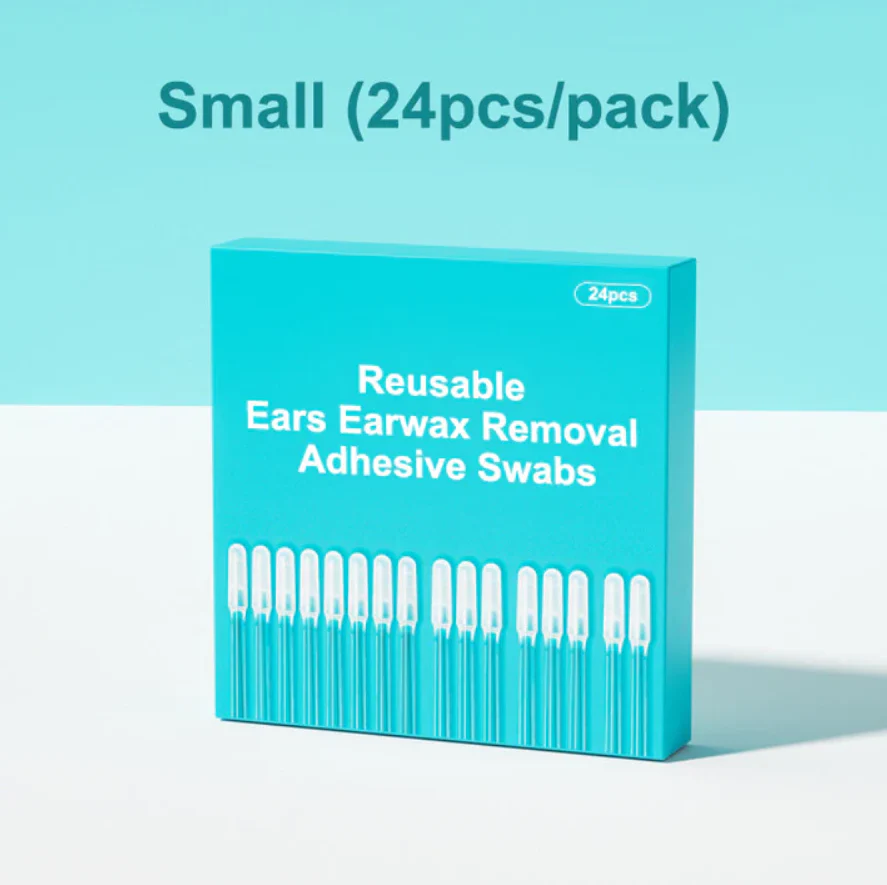 Reusable Earwax Removal Adhesive Swabs 24pcs Pack