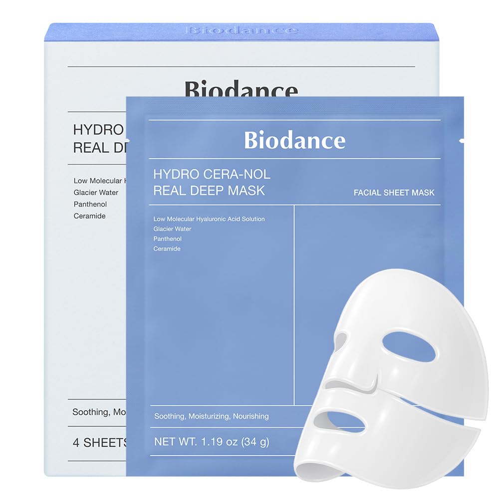 BIODANCE Bio-Collagen Real Deep Mask, Hydrating Overnight Hydrogel Face Mask, Pore Minimizing, Plumping, Elasticity Improvement, Korean Skin Care | 1.19oz(34g) x 16ea