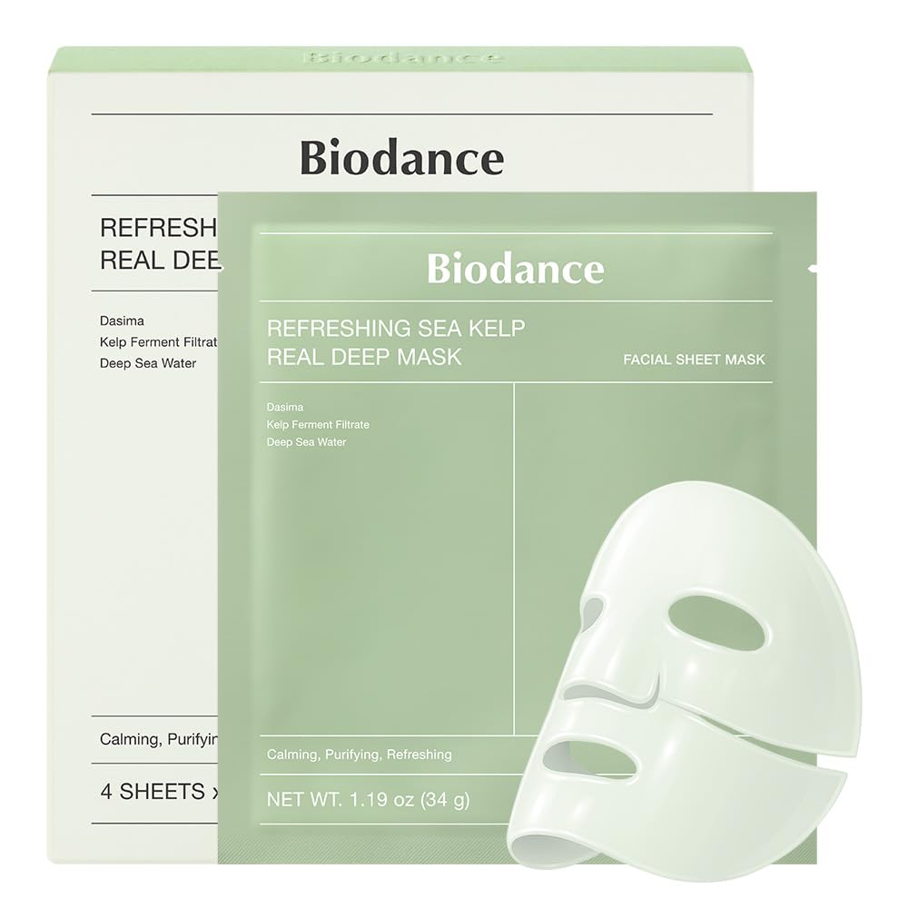 BIODANCE Bio-Collagen Real Deep Mask, Hydrating Overnight Hydrogel Face Mask, Pore Minimizing, Plumping, Elasticity Improvement, Korean Skin Care | 1.19oz(34g) x 16ea