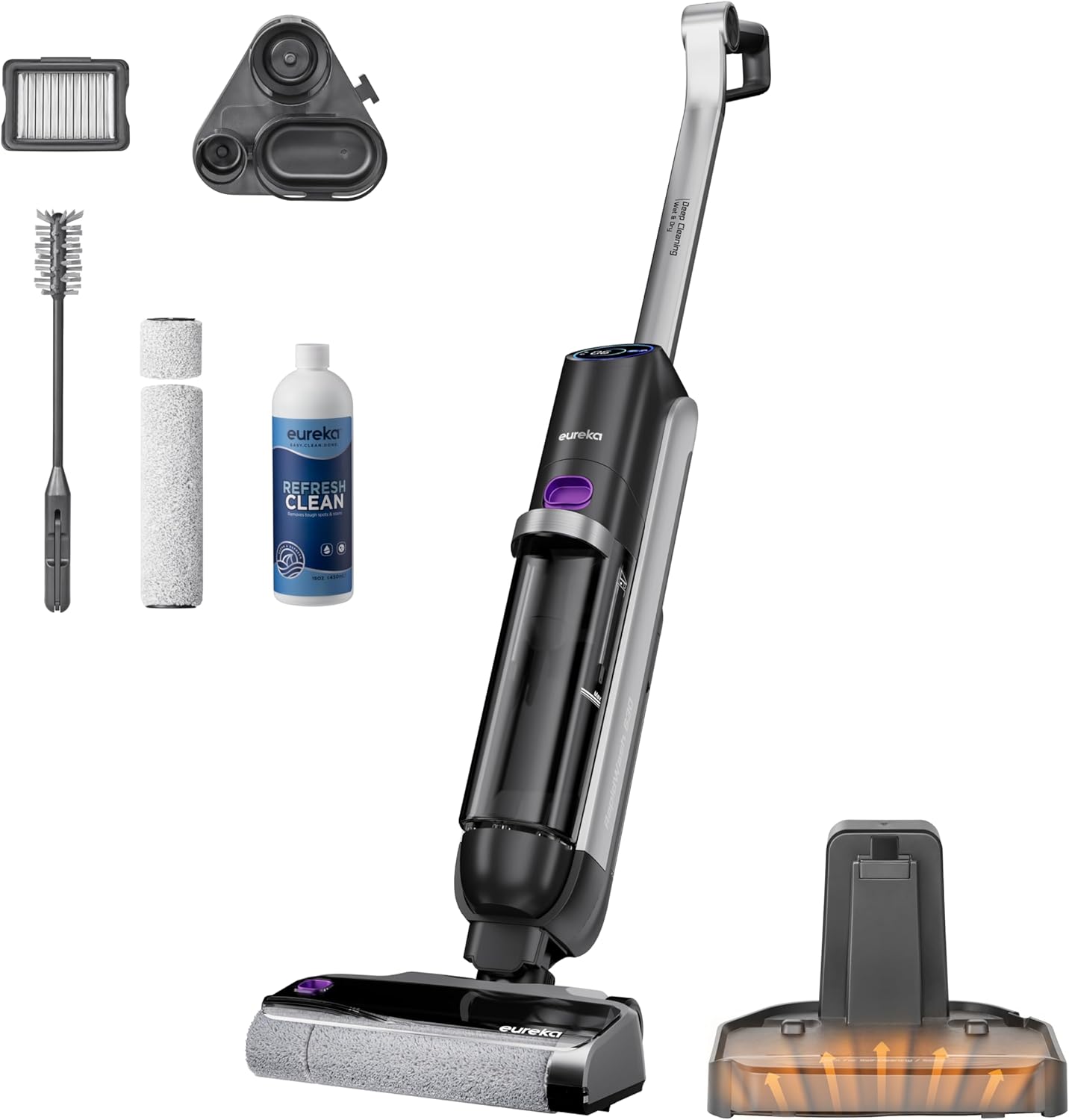 Eureka RapidWash NEW630 Aspiradora fregadora sin cable 21,6 kPa – Autolimpieza 60 °C-Bamboogoio