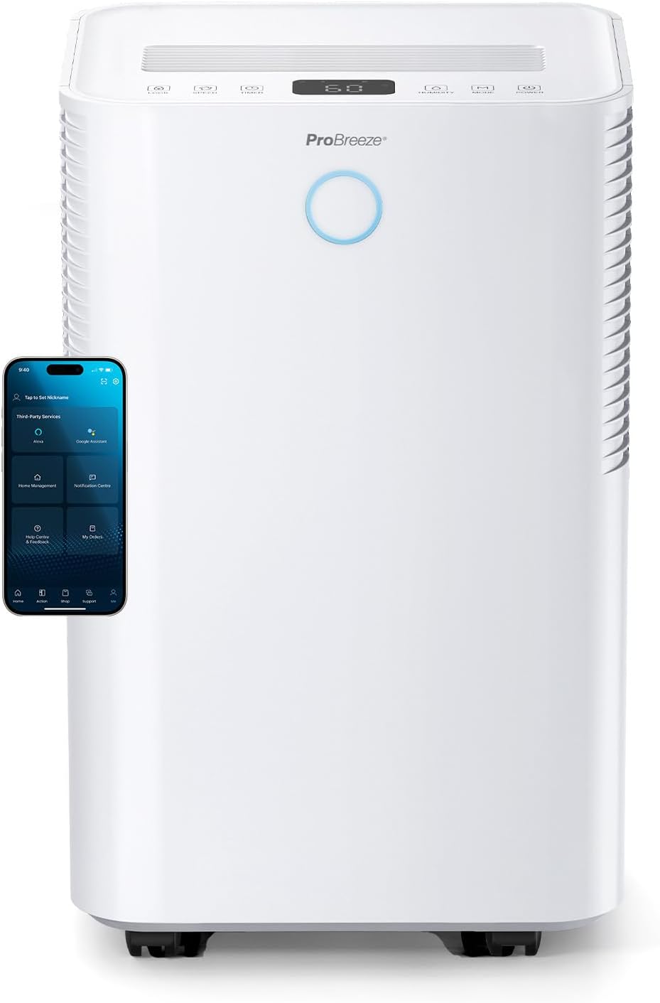 Deshumidificador Inteligente Pro Breeze OmniDry 20L/día con WiFi y Secado de Ropa para Habitaciones hasta 30 m²-Bamboogoio