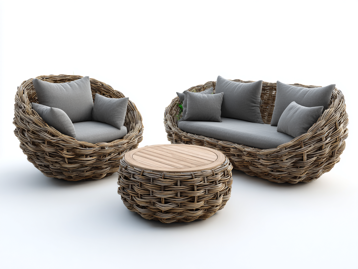 Sofás de jardín ratán sintético 150x80x75 cm natural estilo exterior relajante-Bamboogoio