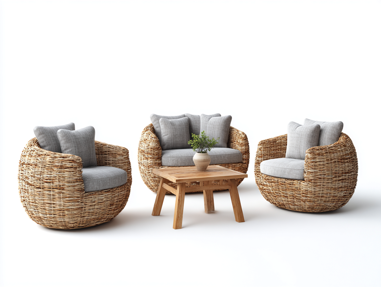 Sofás de jardín ratán sintético 120x70x75 cm natural estilo exterior relajante-Bamboogoio