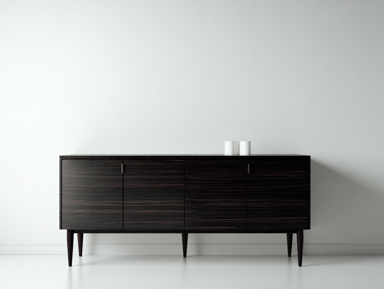 Mueble recibidor madera 180x40x80 cm negro estilo moderno minimalista-Bamboogoio